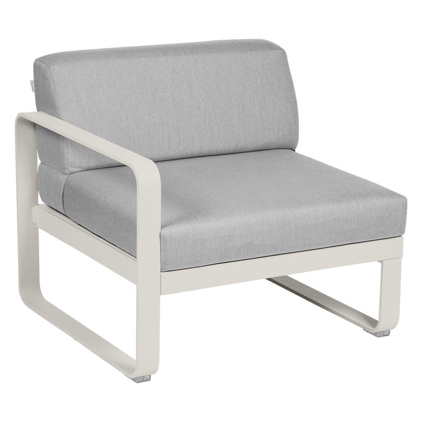 Module gauche BELLEVIE de Fermob, 1 place, Gris argile, Coussin Gris flanelle Module gauche BELLEVIE de Fermob, 1 place, Gris argile, Coussin Gris flanelle