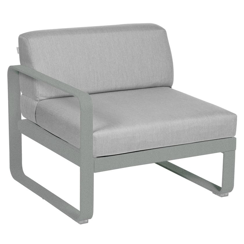 Module gauche BELLEVIE de Fermob, 1 place, Gris lapilli, Coussin Gris flanelle Module gauche BELLEVIE de Fermob, 1 place, Gris lapilli, Coussin Gris flanelle