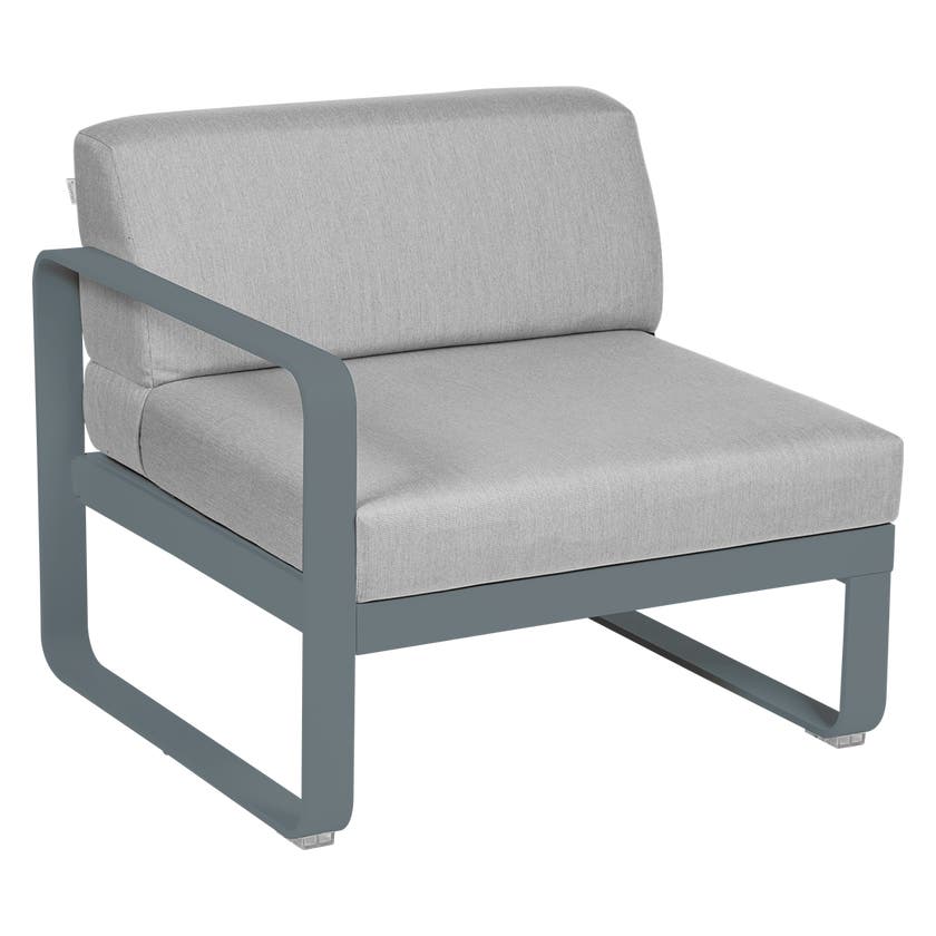Module gauche BELLEVIE de Fermob, 1 place, Gris orage, Coussin Gris flanelle Module gauche BELLEVIE de Fermob, 1 place, Gris orage, Coussin Gris flanelle