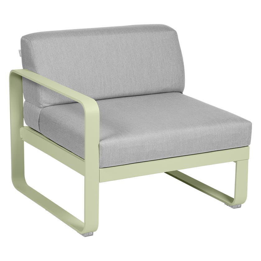 Module gauche BELLEVIE de Fermob, 1 place, Tilleul, Coussin Gris flanelle Module gauche BELLEVIE de Fermob, 1 place, Tilleul, Coussin Gris flanelle