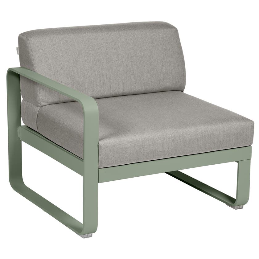 Module gauche BELLEVIE de Fermob, 1 place, Cactus, Coussin Taupe grisé Module gauche BELLEVIE de Fermob, 1 place, Cactus, Coussin Taupe grisé