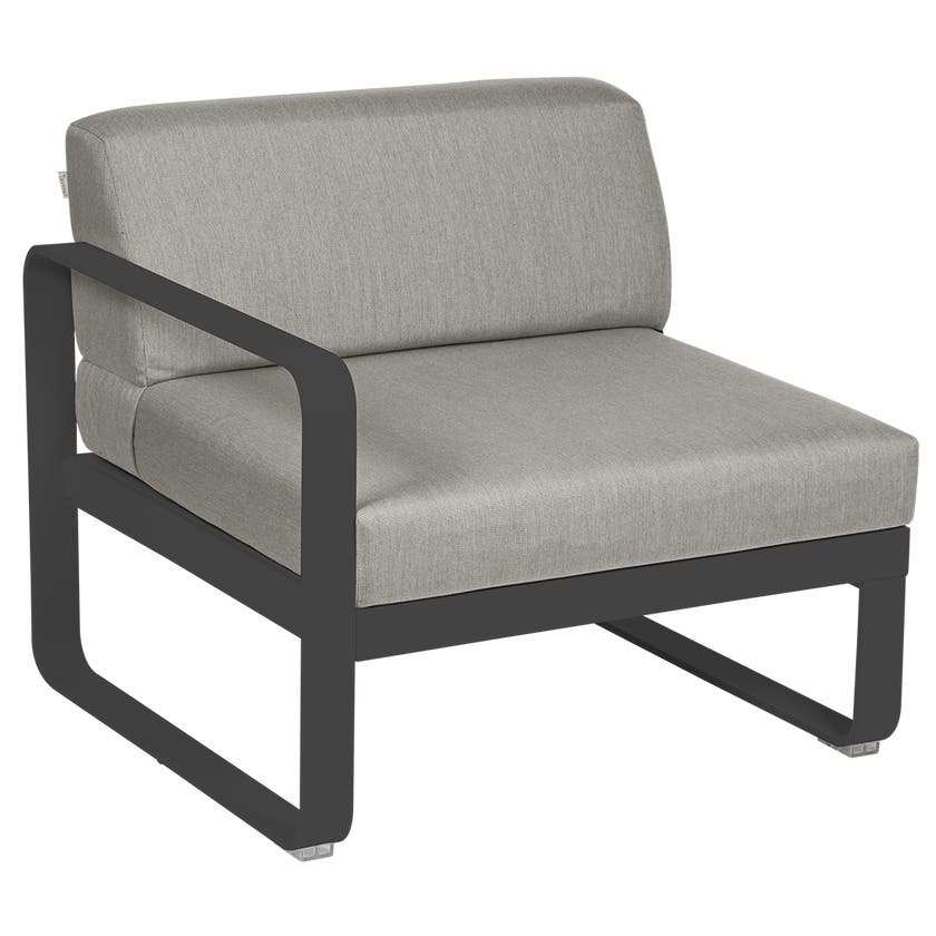 Module gauche BELLEVIE de Fermob, 1 place, Carbone , Coussin Taupe grisé Module gauche BELLEVIE de Fermob, 1 place, Carbone , Coussin Taupe grisé