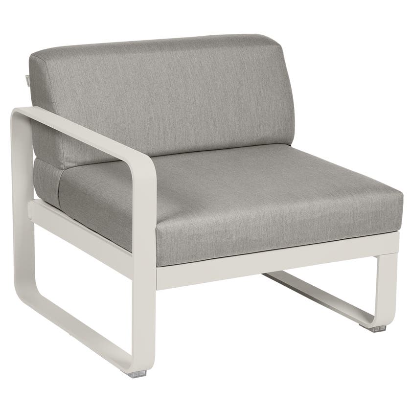 Module gauche BELLEVIE de Fermob, 1 place, Gris argile, Coussin Taupe grisé Module gauche BELLEVIE de Fermob, 1 place, Gris argile, Coussin Taupe grisé