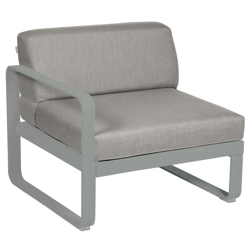 Module gauche BELLEVIE de Fermob, 1 place, Gris lapilli, Coussin Taupe grisé Module gauche BELLEVIE de Fermob, 1 place, Gris lapilli, Coussin Taupe grisé