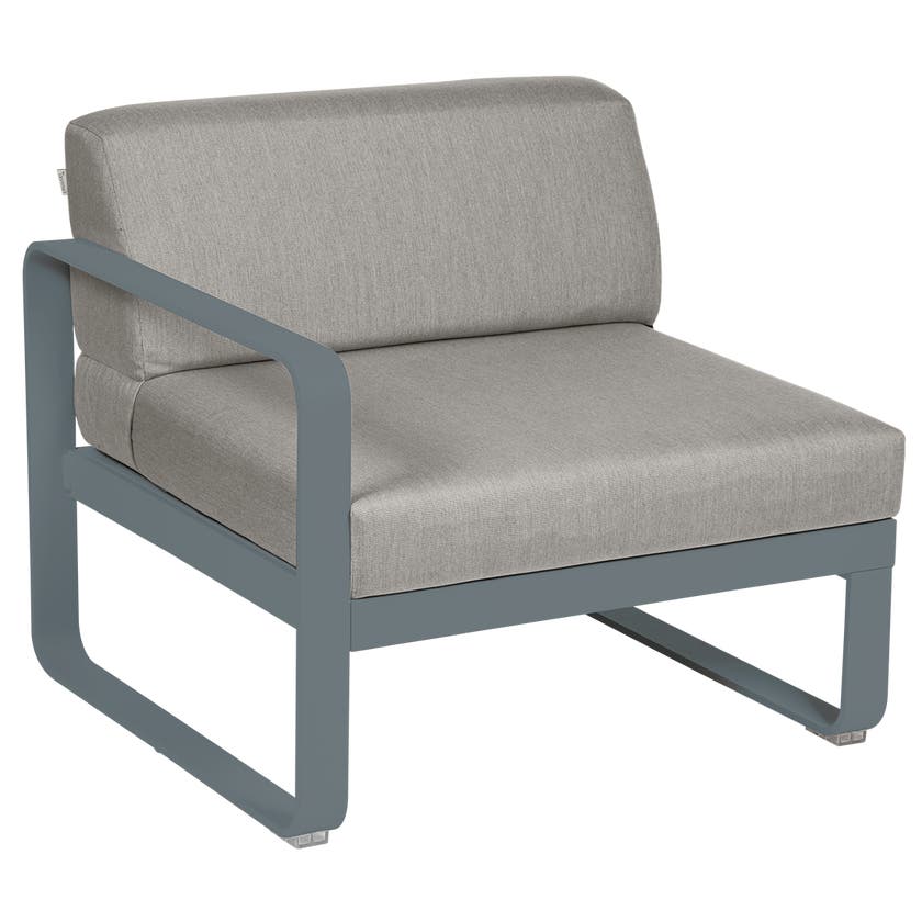 Module gauche BELLEVIE de Fermob, 1 place, Gris orage, Coussin Taupe grisé Module gauche BELLEVIE de Fermob, 1 place, Gris orage, Coussin Taupe grisé