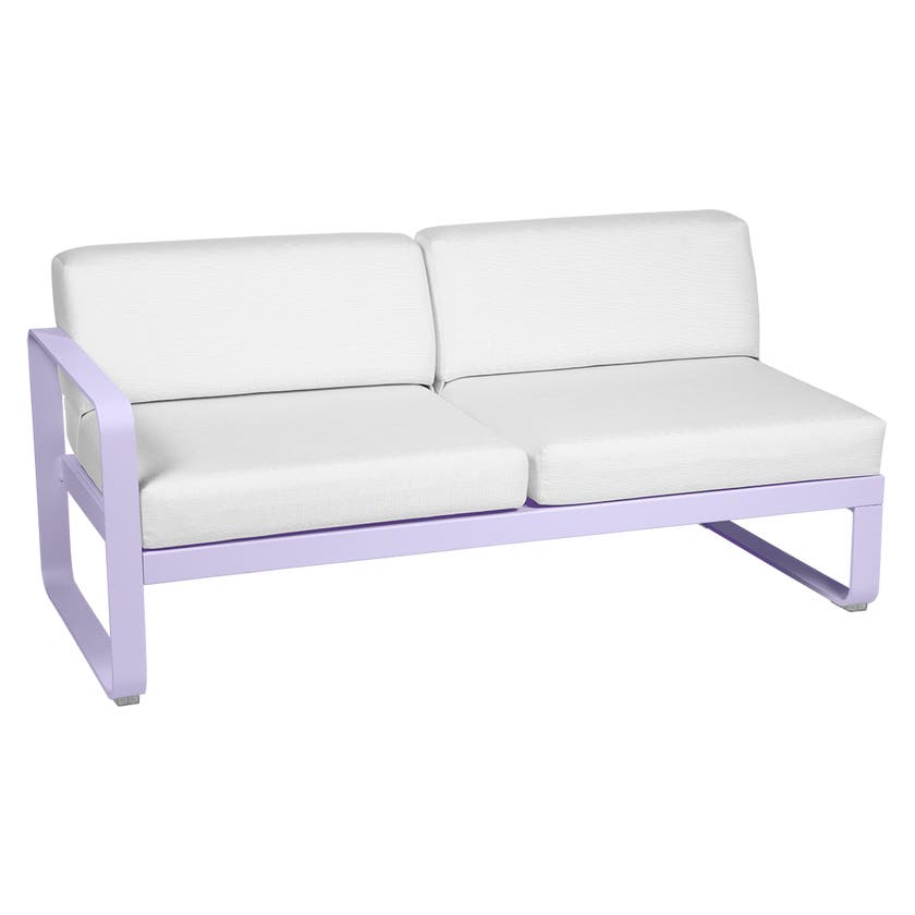 Module gauche BELLEVIE de Fermob, 2 places, Guimauve, Coussin Blanc grisé Module gauche BELLEVIE de Fermob, 2 places, Guimauve, Coussin Blanc grisé