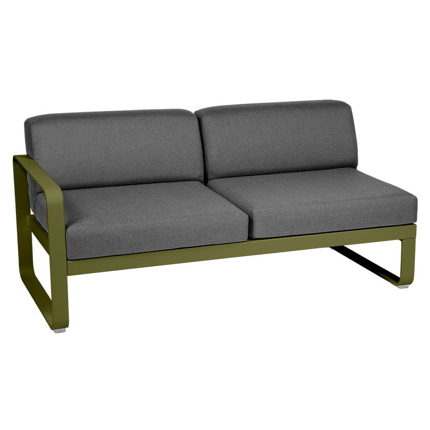 Module gauche BELLEVIE de Fermob, 2 places, Pesto, Coussin Gris graphite Module gauche BELLEVIE de Fermob, 2 places, Pesto, Coussin Gris graphite