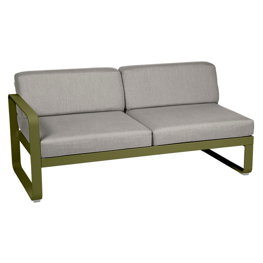 Module gauche BELLEVIE de Fermob, 2 places, Pesto, Coussin Taupe grisé Module gauche BELLEVIE de Fermob, 2 places, Pesto, Coussin Taupe grisé