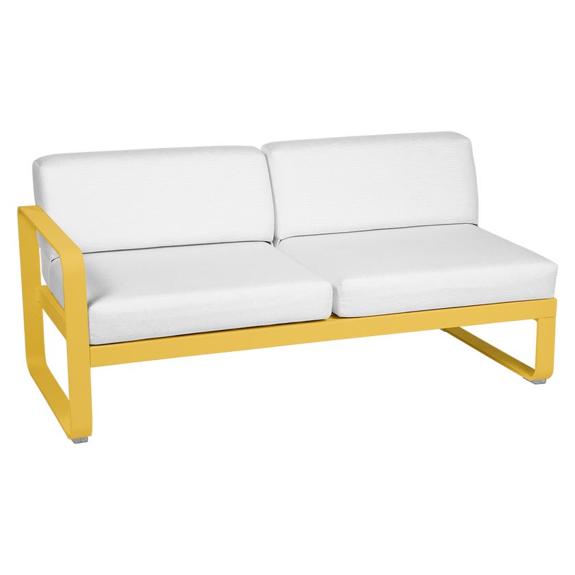 Module gauche BELLEVIE de Fermob, 2 places, Miel, Coussin Blanc grisé Module gauche BELLEVIE de Fermob, 2 places, Miel, Coussin Blanc grisé