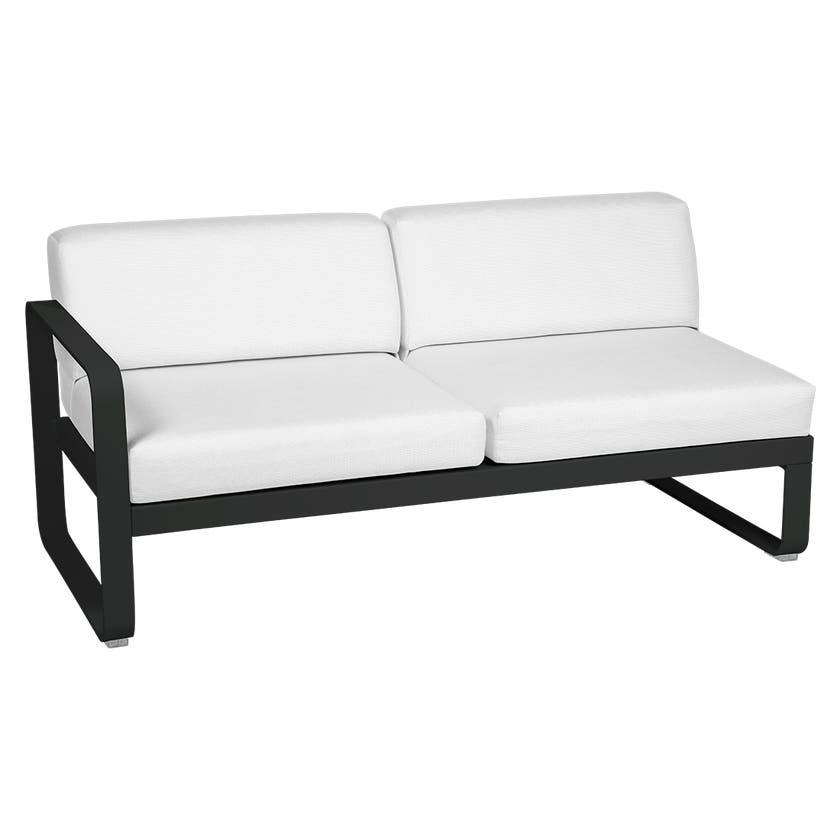 Module gauche BELLEVIE de Fermob, 2 places, Réglisse, Coussin Blanc grisé Module gauche BELLEVIE de Fermob, 2 places, Réglisse, Coussin Blanc grisé