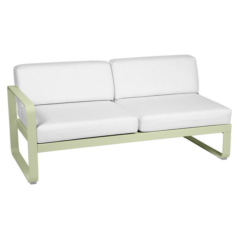 Module gauche BELLEVIE de Fermob, 2 places, Tilleul, Coussin Blanc grisé Module gauche BELLEVIE de Fermob, 2 places, Tilleul, Coussin Blanc grisé