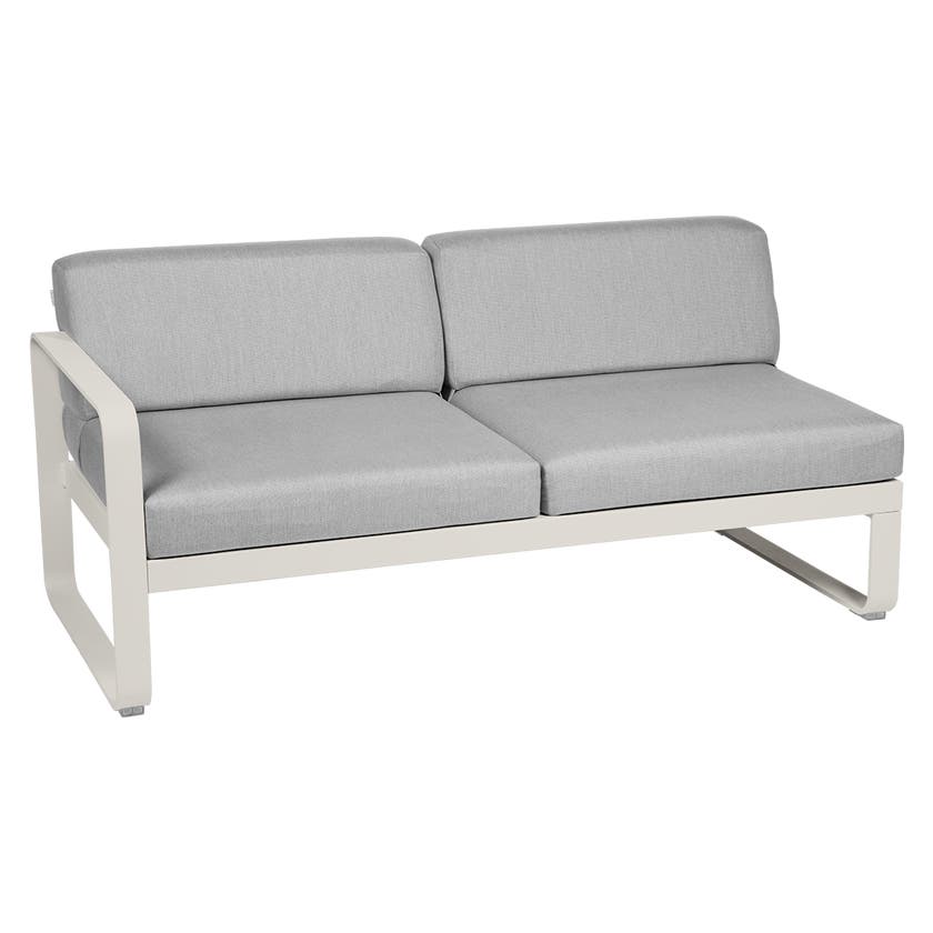 Module gauche BELLEVIE de Fermob, 2 places, Gris argile, Coussin Gris flanelle Module gauche BELLEVIE de Fermob, 2 places, Gris argile, Coussin Gris flanelle