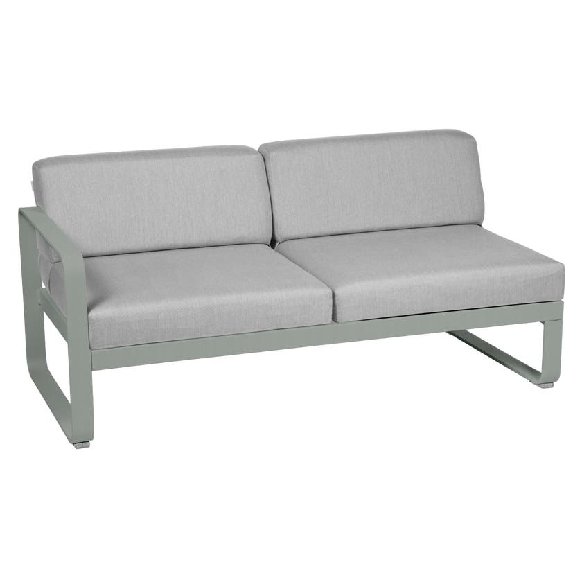 Module gauche BELLEVIE de Fermob, 2 places, Gris lapilli, Coussin Gris flanelle Module gauche BELLEVIE de Fermob, 2 places, Gris lapilli, Coussin Gris flanelle