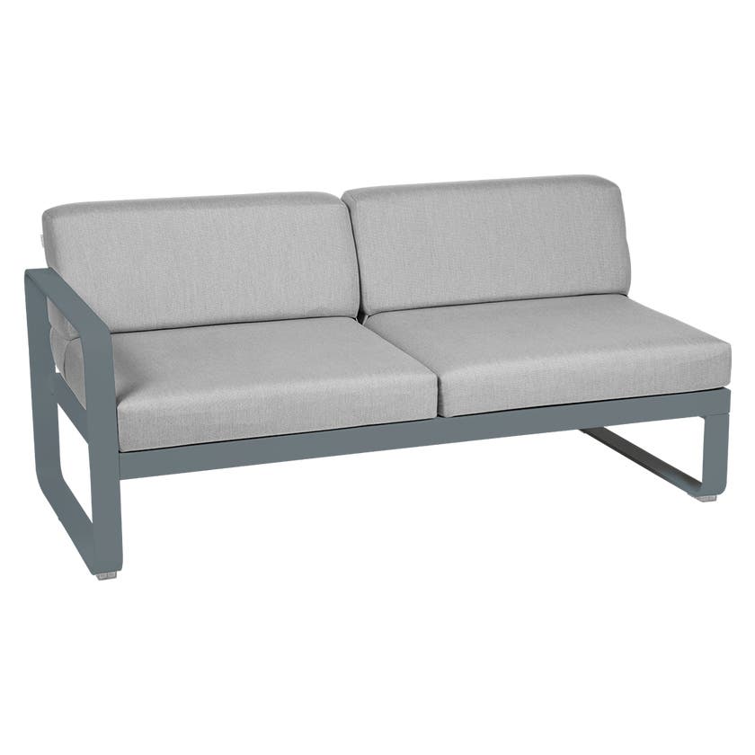 Module gauche BELLEVIE de Fermob, 2 places, Gris orage, Coussin Gris flanelle Module gauche BELLEVIE de Fermob, 2 places, Gris orage, Coussin Gris flanelle