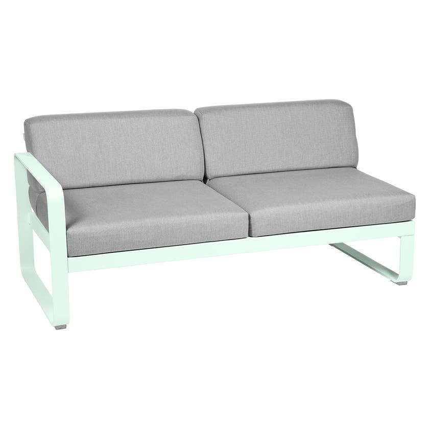 Module gauche BELLEVIE de Fermob, 2 places, Menthe glaciale, Coussin Gris flanelle Module gauche BELLEVIE de Fermob, 2 places, Menthe glaciale, Coussin Gris flanelle