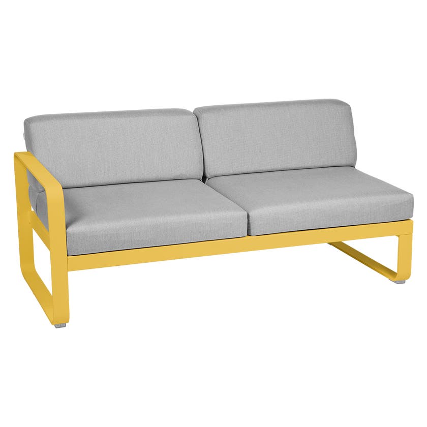 Module gauche BELLEVIE de Fermob, 2 places, Miel, Coussin Gris flanelle Module gauche BELLEVIE de Fermob, 2 places, Miel, Coussin Gris flanelle