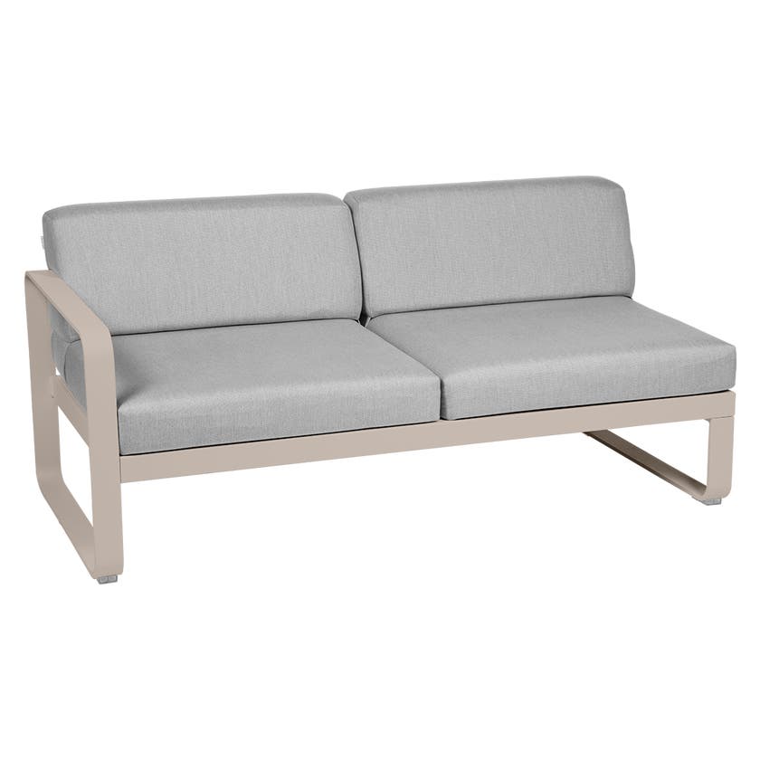 Module gauche BELLEVIE de Fermob, 2 places, Muscade, Coussin Gris flanelle Module gauche BELLEVIE de Fermob, 2 places, Muscade, Coussin Gris flanelle