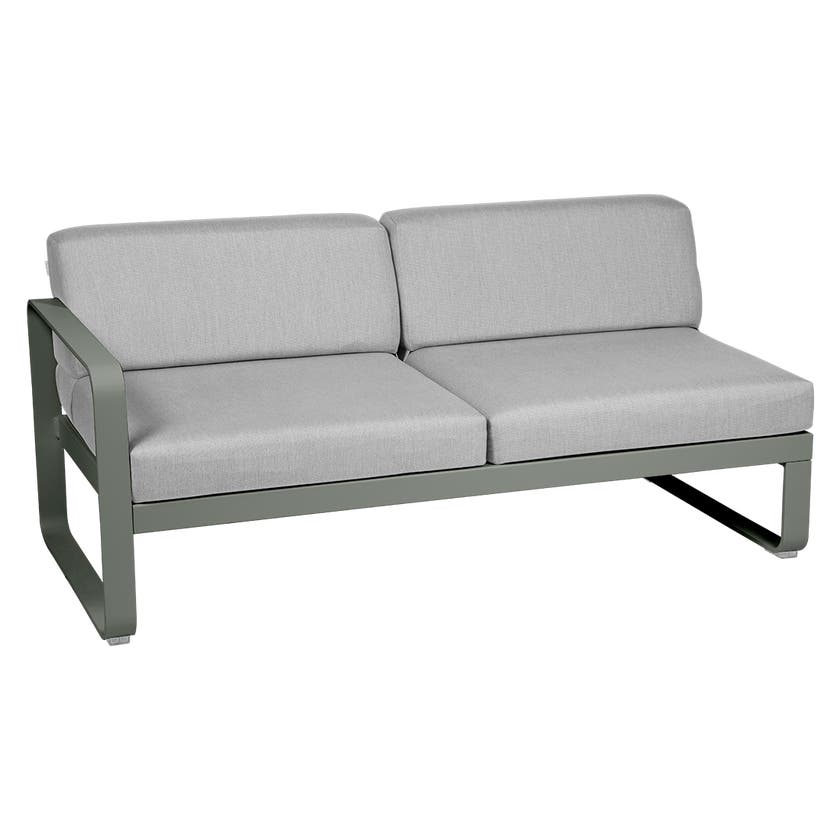 Module gauche BELLEVIE de Fermob, 2 places, Romarin, Coussin Gris flanelle Module gauche BELLEVIE de Fermob, 2 places, Romarin, Coussin Gris flanelle
