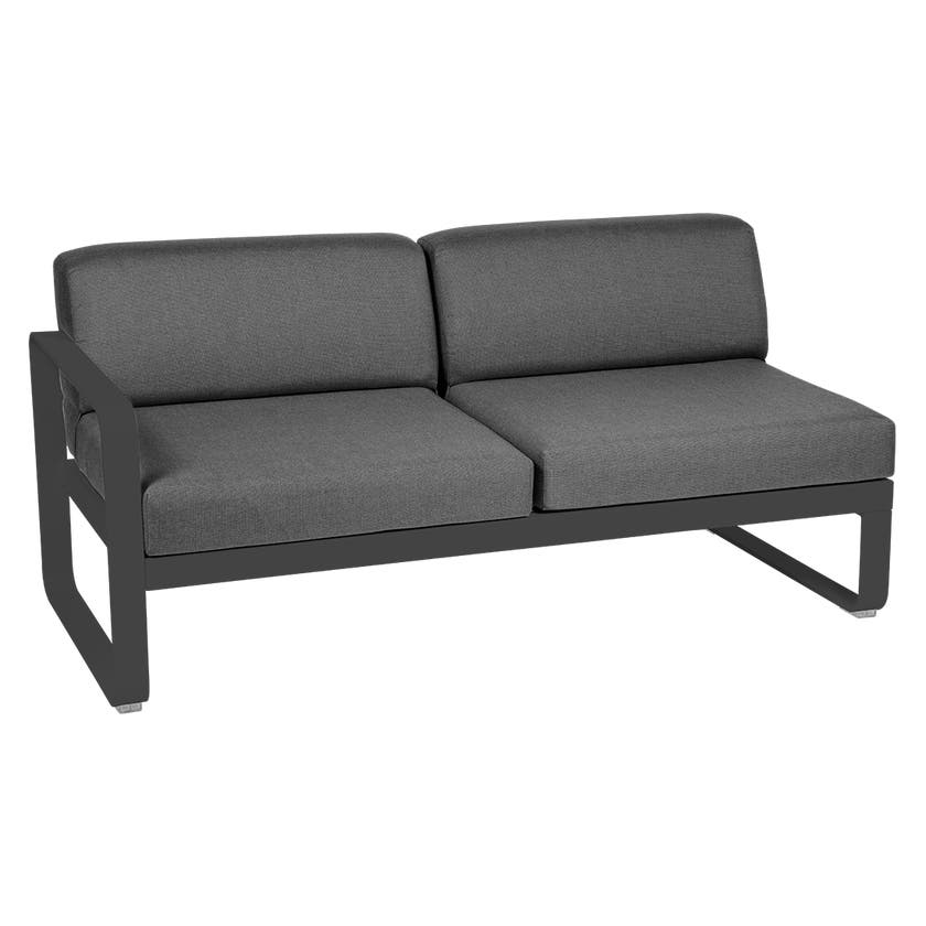 Module gauche BELLEVIE de Fermob, 2 places, Carbone , coussin gris graphite Module gauche BELLEVIE de Fermob, 2 places, Carbone , coussin gris graphite