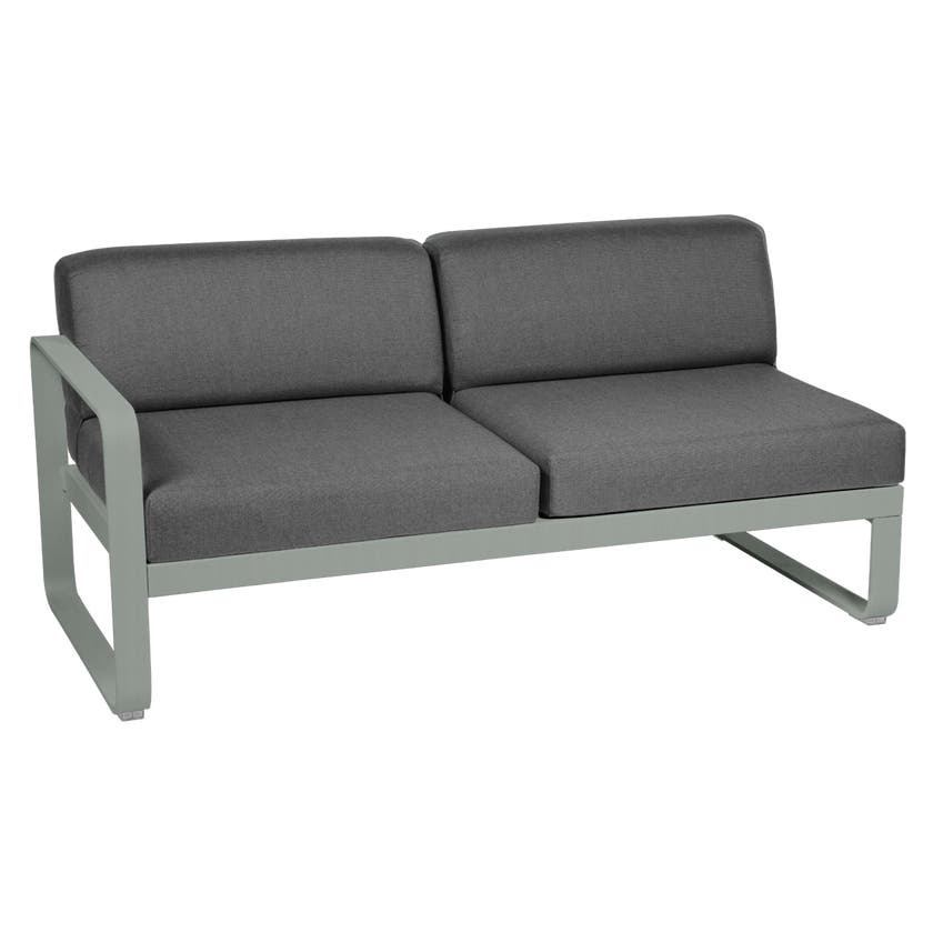 Module gauche BELLEVIE de Fermob, 2 places, Gris lapilli, Coussin Gris graphite Module gauche BELLEVIE de Fermob, 2 places, Gris lapilli, Coussin Gris graphite