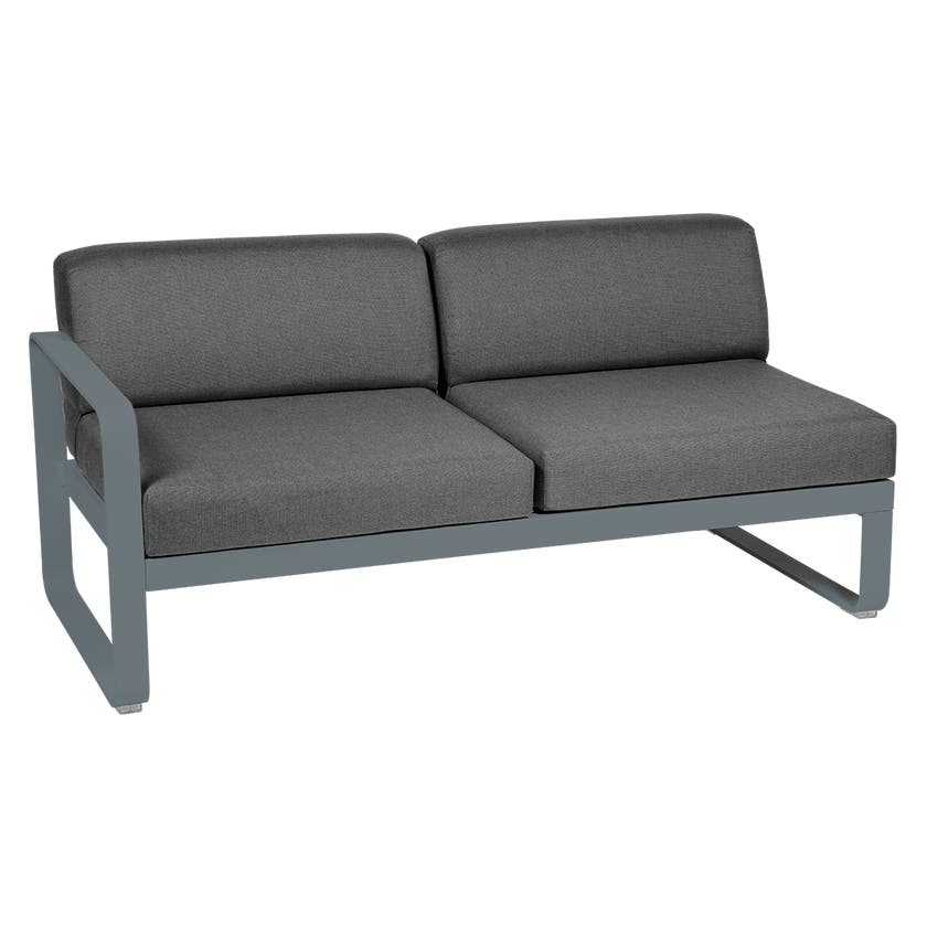 Module gauche BELLEVIE de Fermob, 2 places, Gris orage, coussin gris graphite Module gauche BELLEVIE de Fermob, 2 places, Gris orage, coussin gris graphite
