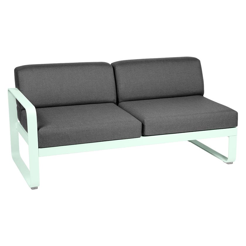 Module gauche BELLEVIE de Fermob, 2 places, Menthe glaciale, coussin gris graphite Module gauche BELLEVIE de Fermob, 2 places, Menthe glaciale, coussin gris graphite