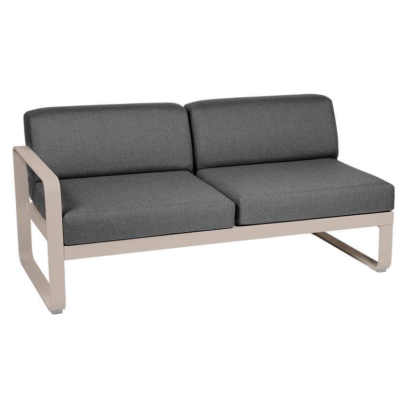 Module gauche BELLEVIE de Fermob, 2 places, Muscade, coussin gris graphite Module gauche BELLEVIE de Fermob, 2 places, Muscade, coussin gris graphite