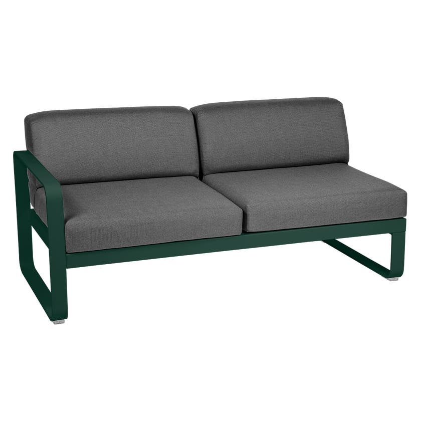 Module gauche BELLEVIE de Fermob, 2 places, Vert cèdre, coussin gris graphite Module gauche BELLEVIE de Fermob, 2 places, Vert cèdre, coussin gris graphite