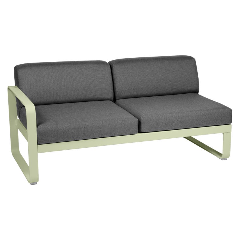 Module gauche BELLEVIE de Fermob, 2 places, Tilleul, coussin gris graphite Module gauche BELLEVIE de Fermob, 2 places, Tilleul, coussin gris graphite