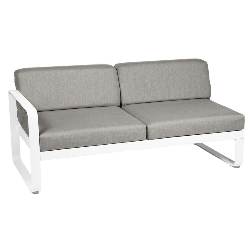 Module gauche BELLEVIE de Fermob, 2 places, Blanc coton, Coussin Taupe grisé Module gauche BELLEVIE de Fermob, 2 places, Blanc coton, Coussin Taupe grisé