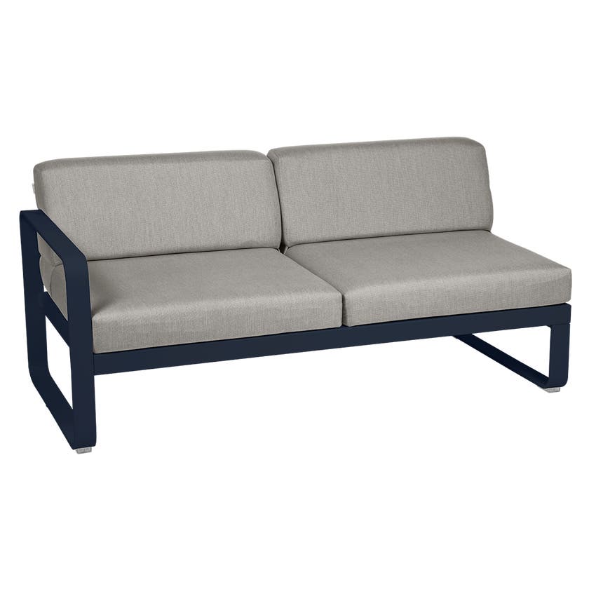 Module gauche BELLEVIE de Fermob, 2 places, Bleu abysse, Coussin Taupe grisé Module gauche BELLEVIE de Fermob, 2 places, Bleu abysse, Coussin Taupe grisé