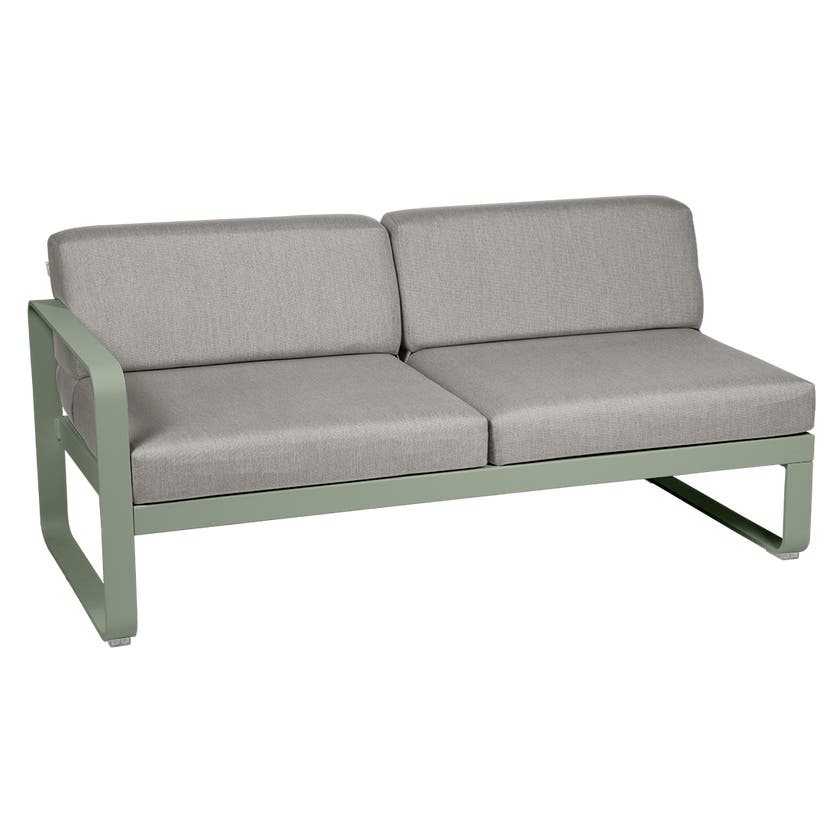 Module gauche BELLEVIE de Fermob, 2 places, Cactus, Coussin Taupe grisé Module gauche BELLEVIE de Fermob, 2 places, Cactus, Coussin Taupe grisé