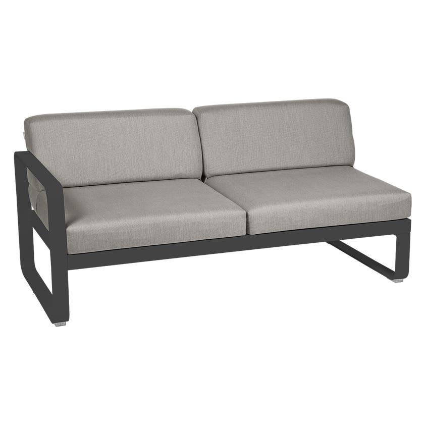 Module gauche BELLEVIE de Fermob, 2 places, Carbone , Coussin Taupe grisé Module gauche BELLEVIE de Fermob, 2 places, Carbone , Coussin Taupe grisé