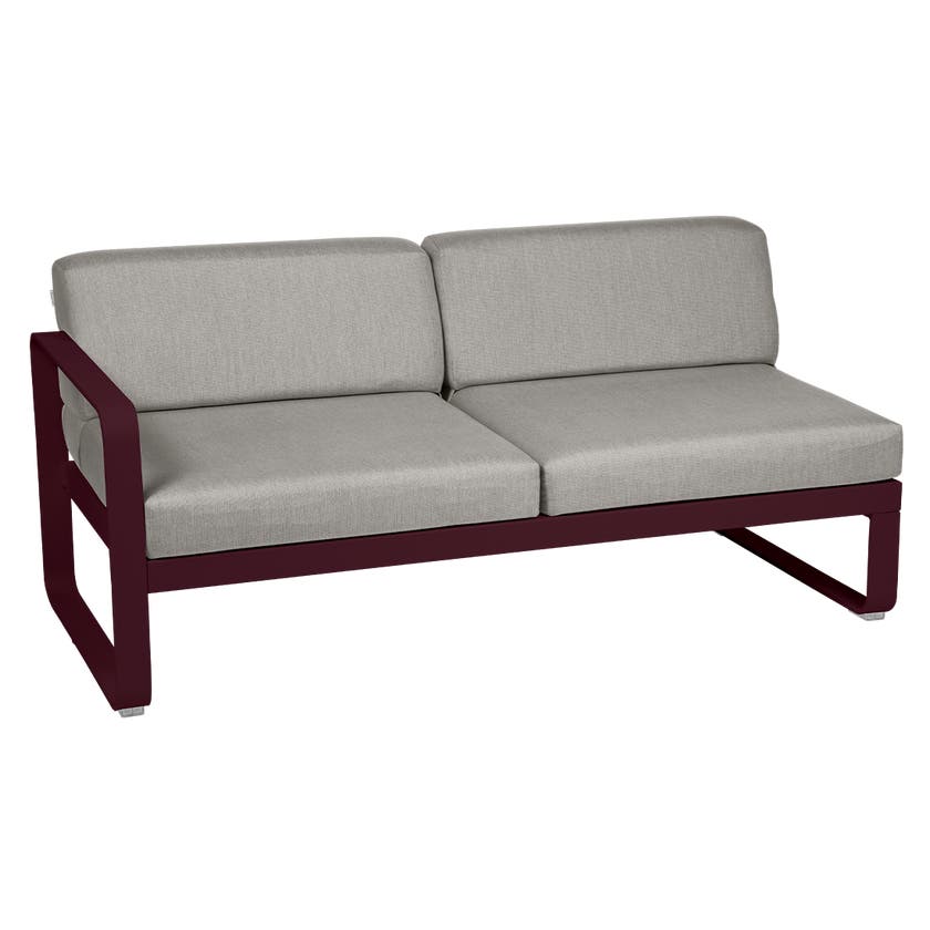 Module gauche BELLEVIE de Fermob, 2 places, Cerise noire, Coussin Taupe grisé Module gauche BELLEVIE de Fermob, 2 places, Cerise noire, Coussin Taupe grisé