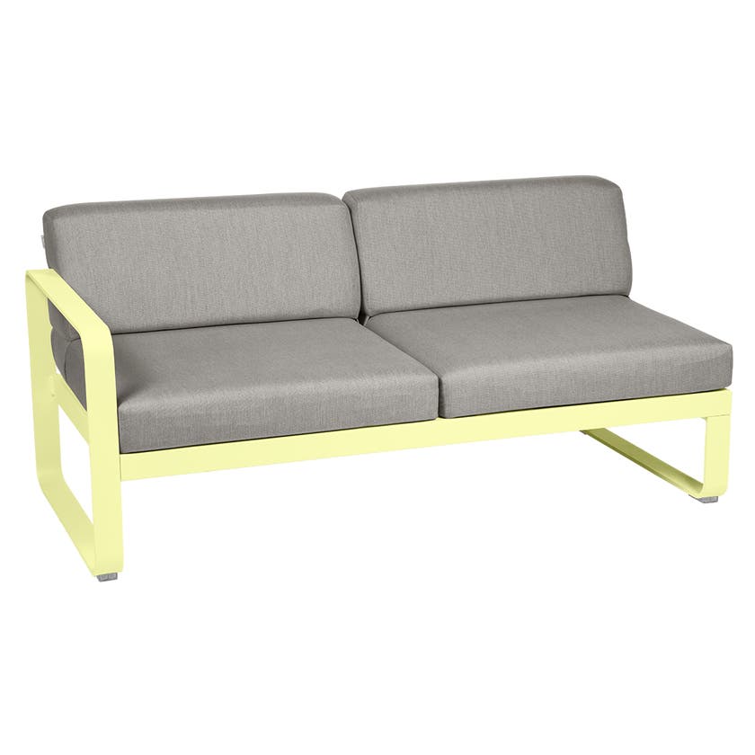 Module gauche BELLEVIE de Fermob, 2 places, Citron givré, Coussin Taupe grisé Module gauche BELLEVIE de Fermob, 2 places, Citron givré, Coussin Taupe grisé