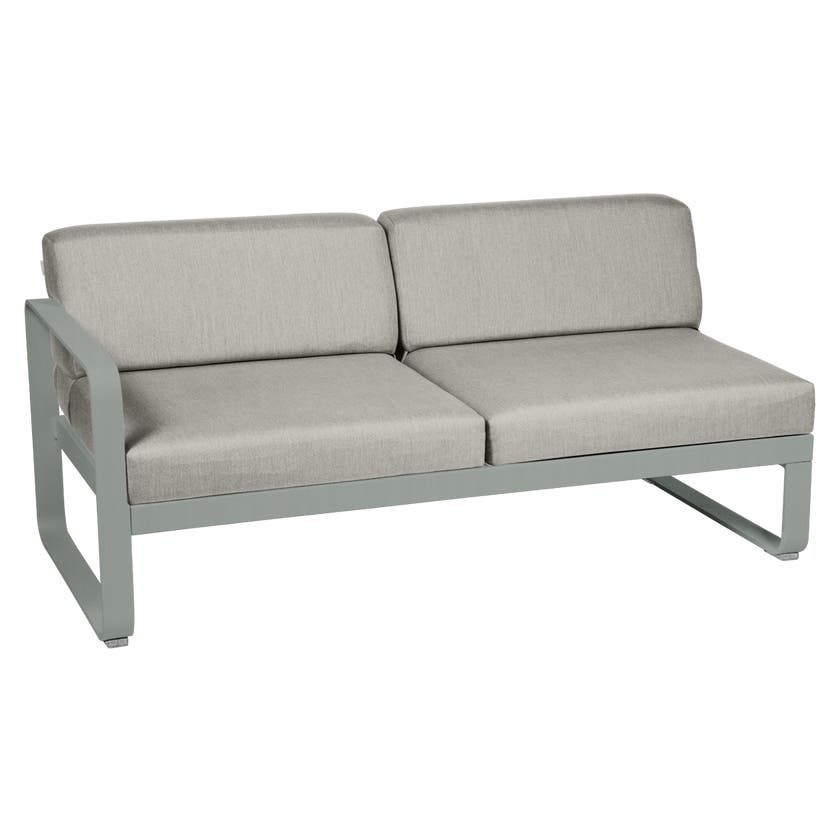 Module gauche BELLEVIE de Fermob, 2 places, Gris lapilli, Coussin Taupe grisé Module gauche BELLEVIE de Fermob, 2 places, Gris lapilli, Coussin Taupe grisé