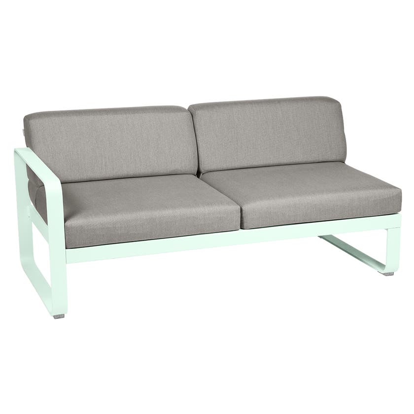 Module gauche BELLEVIE de Fermob, 2 places, Menthe glaciale, Coussin Taupe grisé Module gauche BELLEVIE de Fermob, 2 places, Menthe glaciale, Coussin Taupe grisé
