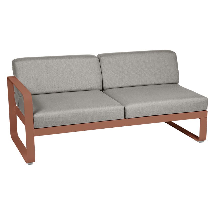 Module gauche BELLEVIE de Fermob, 2 places, Ocre rouge, Coussin Taupe grisé Module gauche BELLEVIE de Fermob, 2 places, Ocre rouge, Coussin Taupe grisé
