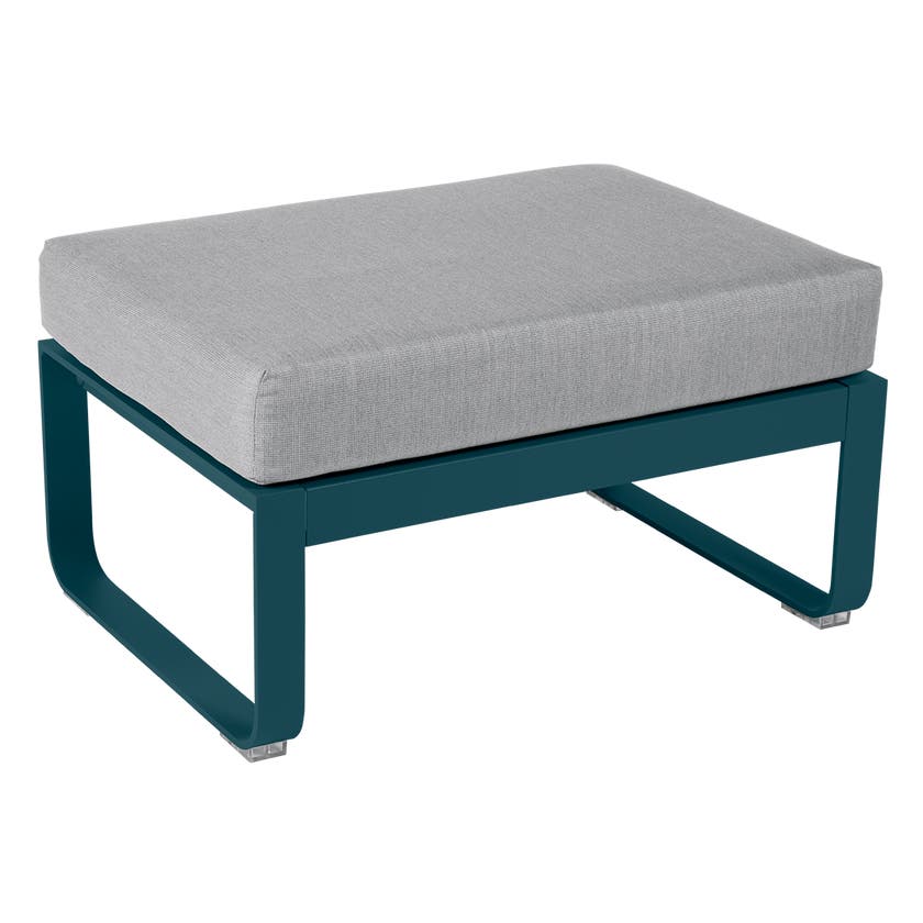 Pouf BELLEVIE de Fermob, Coussin Gris flanelle, Bleu acapulco Pouf BELLEVIE de Fermob, Coussin Gris flanelle, Bleu acapulco