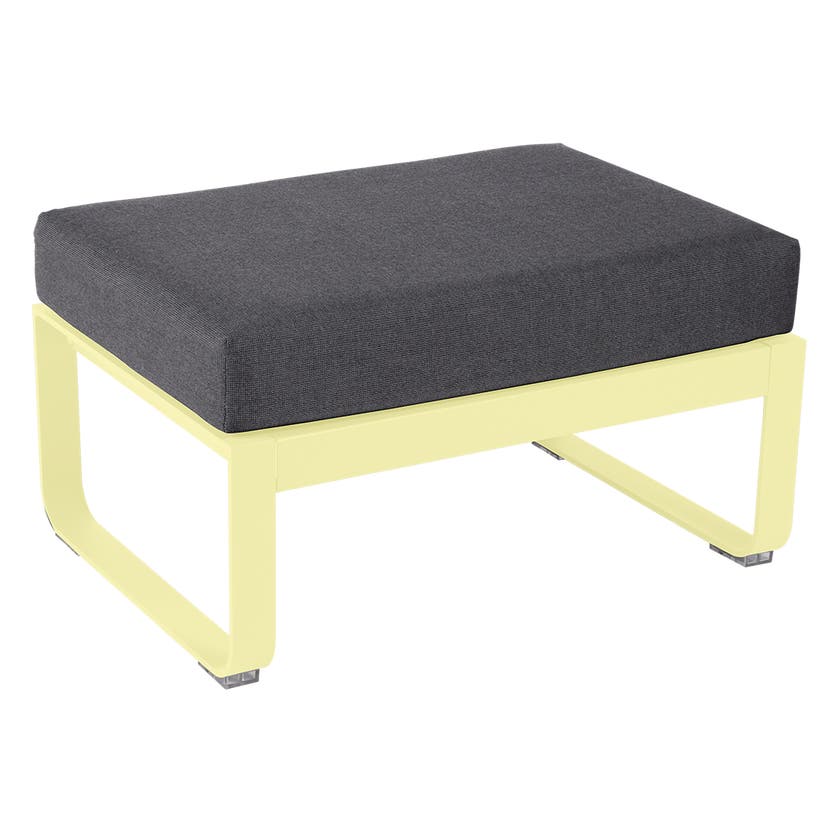 Pouf BELLEVIE de Fermob, coussin gris graphite, Citron givré Pouf BELLEVIE de Fermob, coussin gris graphite, Citron givré