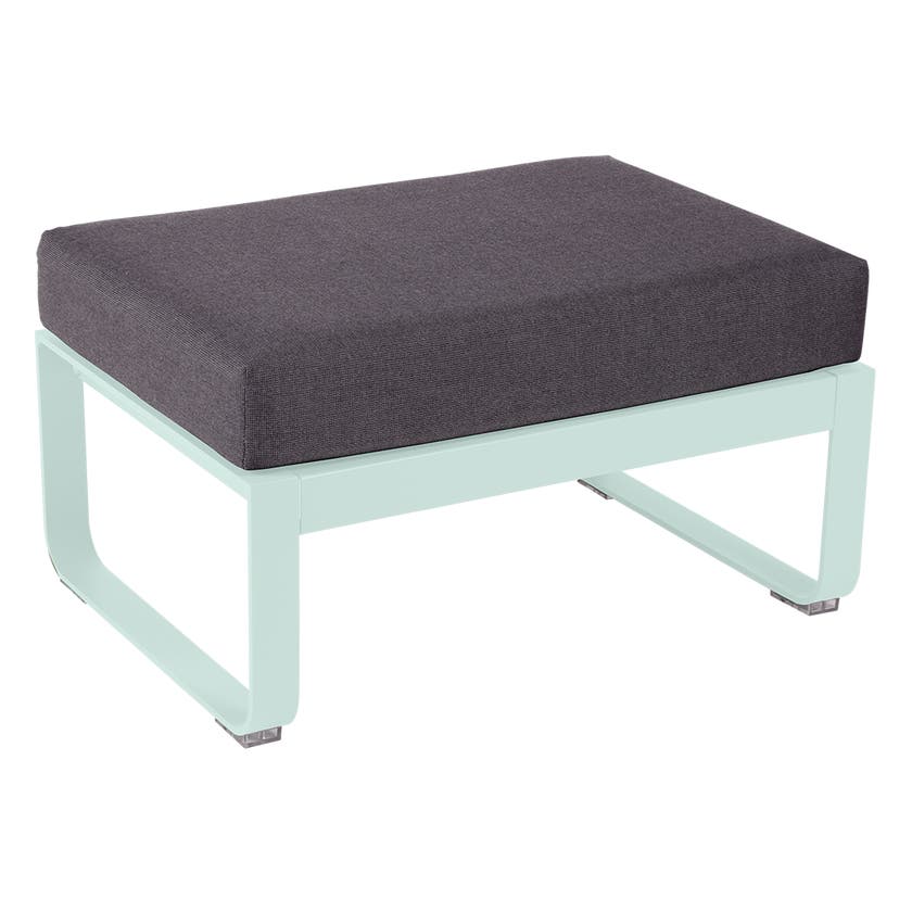 Pouf BELLEVIE de Fermob, coussin gris graphite, Menthe glaciale Pouf BELLEVIE de Fermob, coussin gris graphite, Menthe glaciale