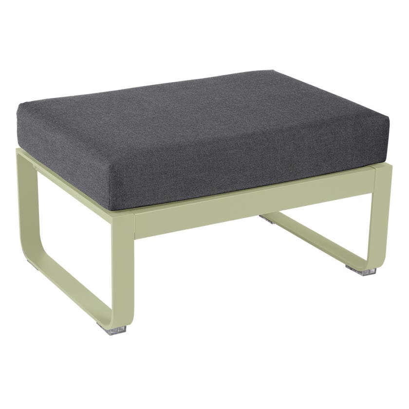 Pouf BELLEVIE de Fermob, coussin gris graphite, Tilleul Pouf BELLEVIE de Fermob, coussin gris graphite, Tilleul