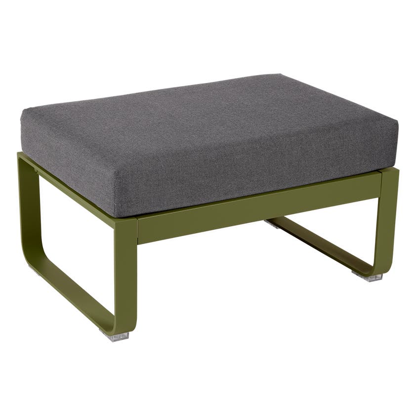 Pouf BELLEVIE de Fermob, Coussin Gris graphite, Pesto Pouf BELLEVIE de Fermob, Coussin Gris graphite, Pesto