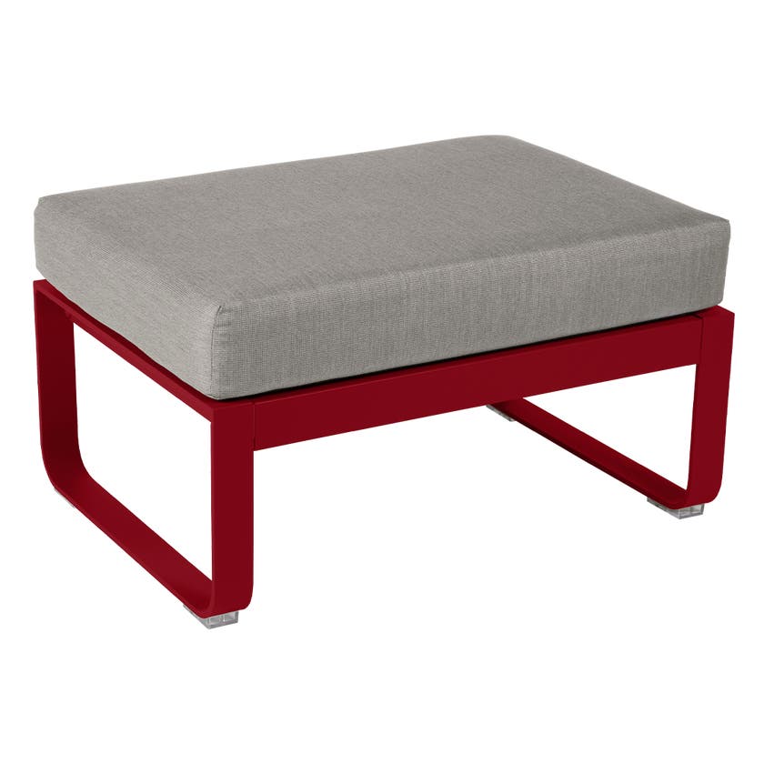 Pouf BELLEVIE de Fermob, Coussin Taupe grisé, Piment Pouf BELLEVIE de Fermob, Coussin Taupe grisé, Piment