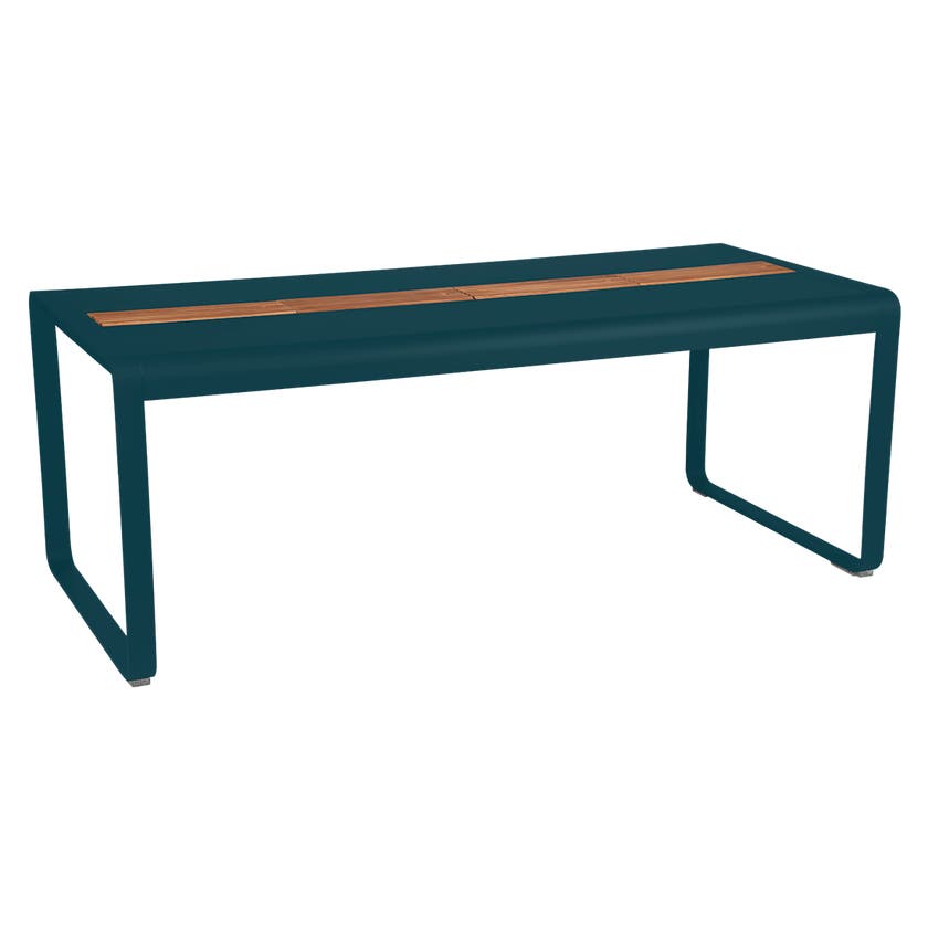 Table BELLEVIE 196 x 90 cm avec rangement de Fermob, Bleu acapulco Table BELLEVIE 196 x 90 cm avec rangement de Fermob, Bleu acapulco
