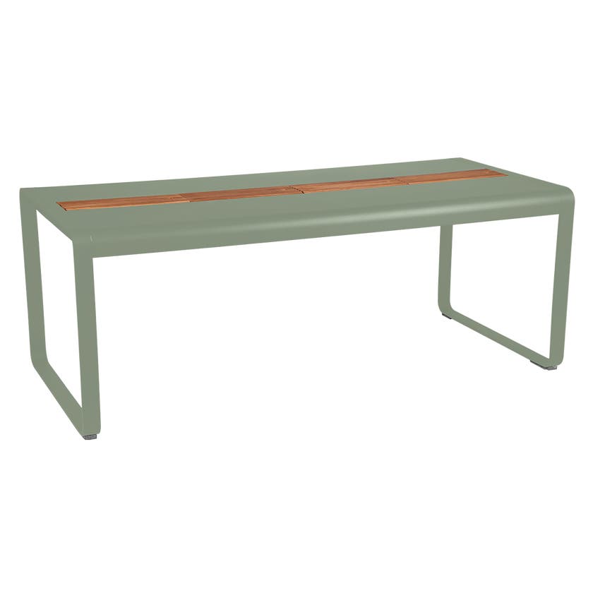 Table BELLEVIE 196 x 90 cm avec rangement de Fermob, Cactus Table BELLEVIE 196 x 90 cm avec rangement de Fermob, Cactus