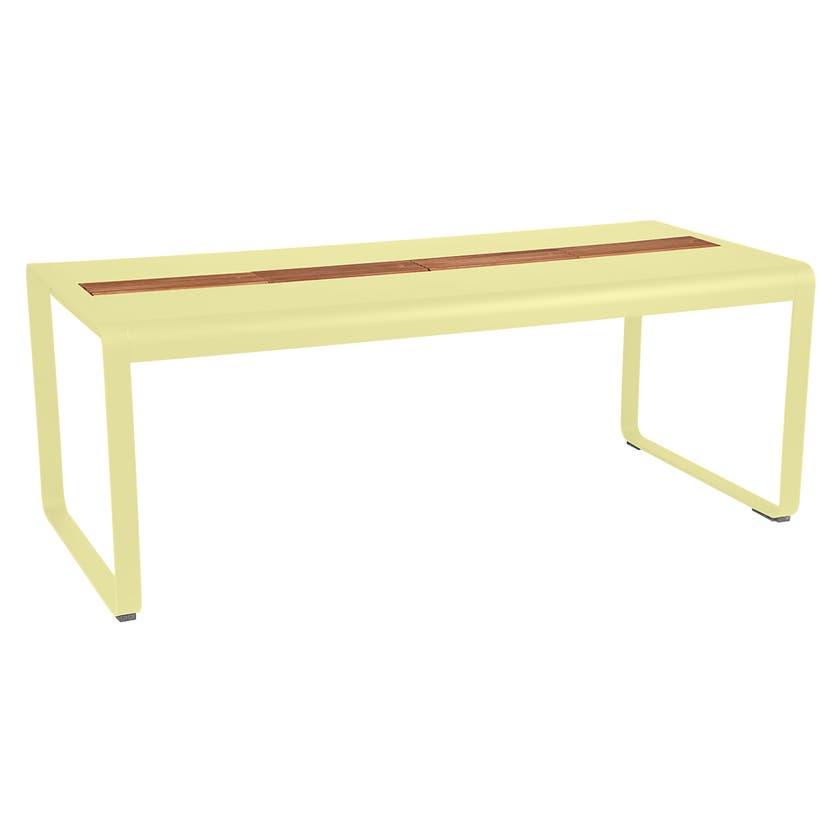 Table BELLEVIE 196 x 90 cm avec rangement de Fermob, Citron givré Table BELLEVIE 196 x 90 cm avec rangement de Fermob, Citron givré