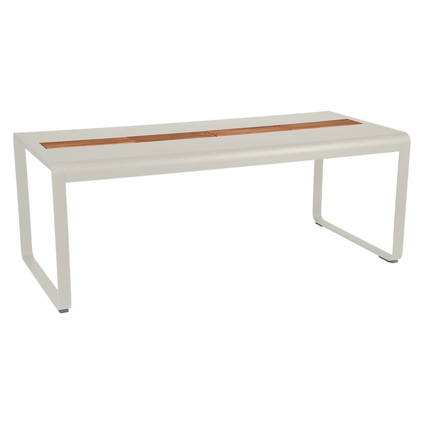 Table BELLEVIE 196 x 90 cm avec rangement de Fermob, Gris argile Table BELLEVIE 196 x 90 cm avec rangement de Fermob, Gris argile