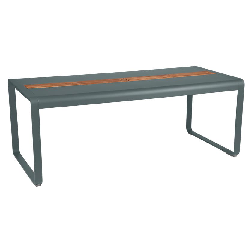 Table BELLEVIE 196 x 90 cm avec rangement de Fermob, Gris orage Table BELLEVIE 196 x 90 cm avec rangement de Fermob, Gris orage