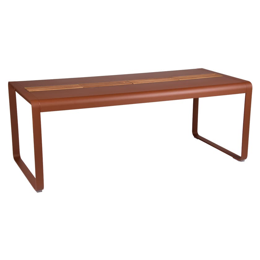 Table BELLEVIE 196 x 90 cm avec rangement de Fermob, Ocre rouge Table BELLEVIE 196 x 90 cm avec rangement de Fermob, Ocre rouge
